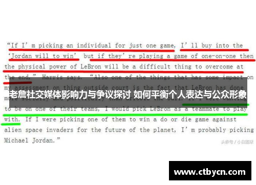 老詹社交媒体影响力与争议探讨 如何平衡个人表达与公众形象