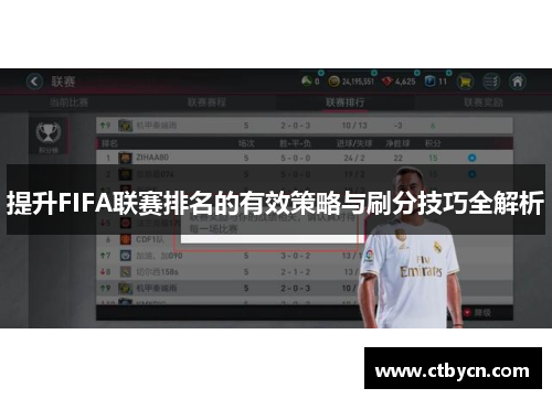 提升FIFA联赛排名的有效策略与刷分技巧全解析
